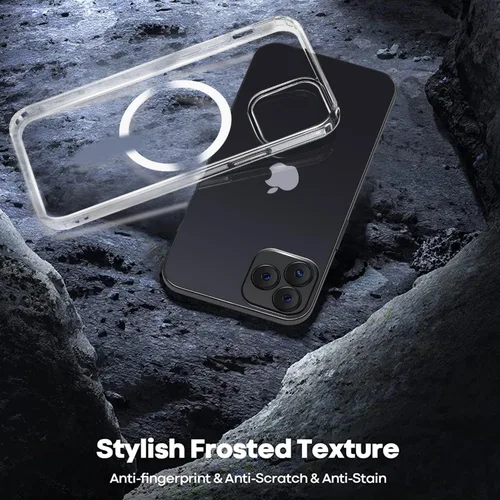 Miniatura 5 de Funda magnética para iPhone 12 Pro Max, [probada en caídas de grado militar] [compatible con MagSafe] Funda protectora delgada, translúcida mate a