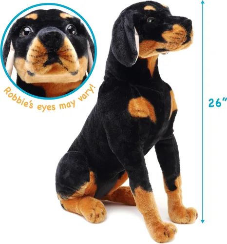 Miniatura 4 de TigerHart Robbie The Rottweiler - Perro de peluche de 26 pulgadas de alto