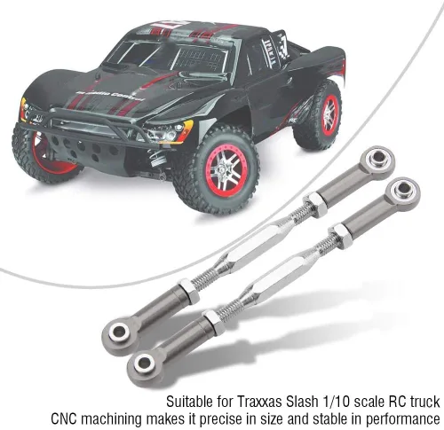 Miniatura 3 de Varillas de dirección de camión a control remoto, 2 varillas de aleación de aluminio para barra de dirección a escala 1/10, camión a control remoto