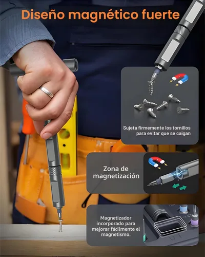Miniatura 5 de Juego de destornilladores de trinquete magnético 24 en 1, juego de destornilladores mini DIY, juego de accionamiento magnético multi bit con mango