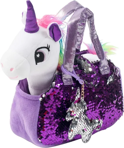 Miniatura 12 de Set de Mascotas de Peluche de Little Jupiter con Bolso - Animales de Peluche de Unicornio - Animales de Peluche para Niñas - Juguete de Peluche