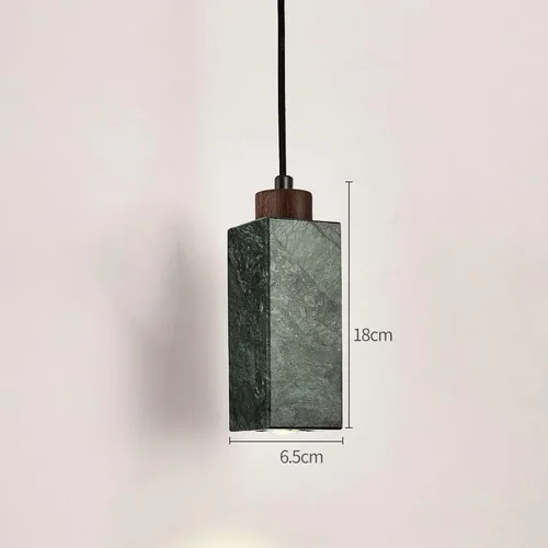 Miniatura 3 de Vintage Green Pendant Lights Fixtures, Nordic Natural Marble Hanging Pendant Lamp, Modern Wood Chandeliers for Kitchen Island Dining Room Living