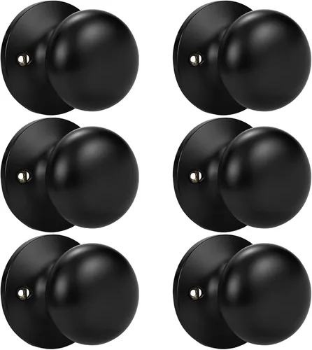 Miniatura 89 de KNOBWELL Paquete de 8 pomos de puerta de privacidad para baño y dormitorio, pomo de puerta negro mate con cerradura, cerradura de manija de puerta