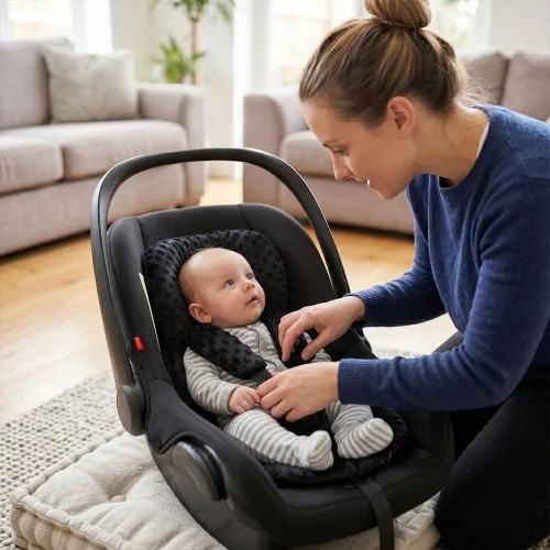 Miniatura 7 de Cojines de apoyo infantil, inserción para asientos de coche, cojines de cochecito, negro