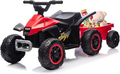 Miniatura 10 de ATV montable para niños, vehículo eléctrico para niños con batería de 6V, cuatrimoto de 4 ruedas con faros, MP3, USB, control de volumen, asiento