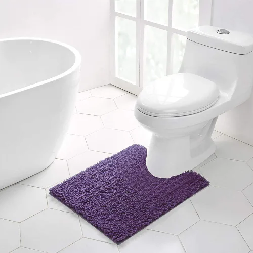 Miniatura 314 de Walensee Alfombra de baño antideslizante (24x17 pulgadas, rosa polvoriento) absorbente de agua, súper suave, lanuda de felpilla, lavable a máquina