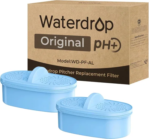 Reemplazo de filtro de agua alcalina Waterdrop para todos los sistemas de filtración de jarra y dispensador Waterdrop, aumenta el PH, mejora el