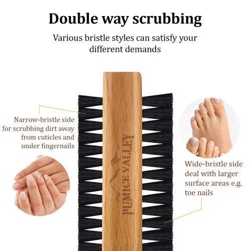 Miniatura 5 de Cepillo de uñas de madera con cerdas de carbón de nailon y cuerda para colgar, crema de pies para pies y talones secos agrietados, sales del mar