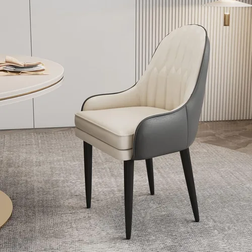 Miniatura 15 de Sillas de comedor modernas, sillas de comedor tapizadas de piel sintética de mediados de siglo, sillas auxiliares de ocio con patas de metal para 15