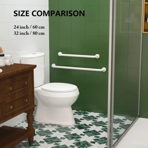 Miniatura 6 de Barra de agarre antideslizante para ducha de 24 pulgadas, acabado blanco frotado con aceite, diámetro de 1.25", Barra de agarre para baño Munzong