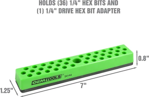 Miniatura 2 de OEMTOOLS 24144 - Soporte magnético para brocas hexagonales de 36 piezas, organizadores de puntas hexagonales, soportes magnéticos para superficies