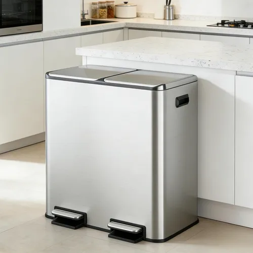 Miniatura 10 de WLIVE Bote de basura de 13 galones, 50 litros de gran capacidad con sensor de movimiento automático, cubos de basura sin contacto con indicador LED