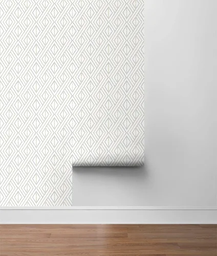 Miniatura 8 de Lillian August NextWall Luxe Haven Boho Grid - Papel tapiz autoadhesivo (Argos gris y amarillo)