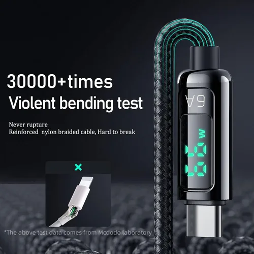 Miniatura 4 de mcdodo Cable USB A a USB C de 4 pies 6 A de carga rápida USB3.0 a USB-C Cable de carga para iPhone 15/15Pro/iPad Pro/MacBook Pro/Galaxy S23, carga