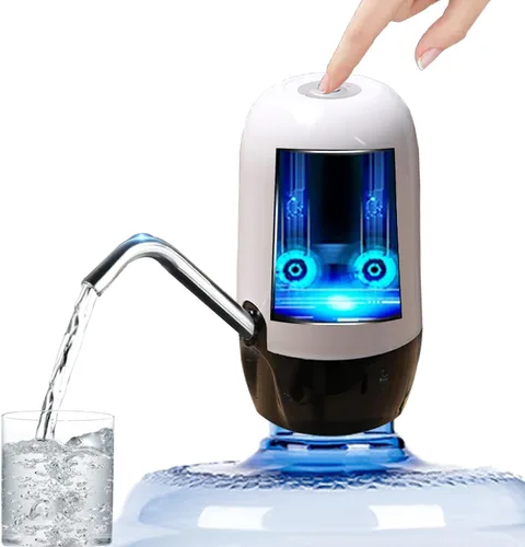 Dispensador de agua de 5 galones con bomba doble portátil, bomba de agua para botella de 5 galones, dispensador de agua con carga USB para botella