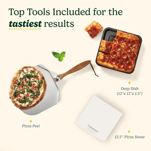 Miniatura 3 de Cuisinart Horno de pizza de interior – Hornea pizzas de 12 pulgadas en minutos – Horno de pizza portátil de encimera – Acero inoxidable negro mate