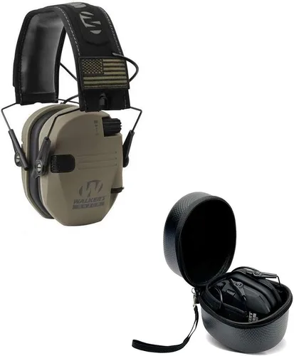 Miniatura 32 de Walker's Razor Slim - Protector auditivo electrónico para tiro (amplificación y supresión de sonido) con estuche protector bandera