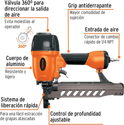 Miniatura 2 de Grapadora neumática calibre 16, 0.065 in