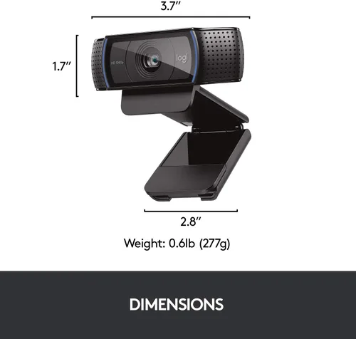 Miniatura 16 de Cámara web HD Pro C920 Logitech, visualización panorámica 1080P videollamadas y grabación, Negro