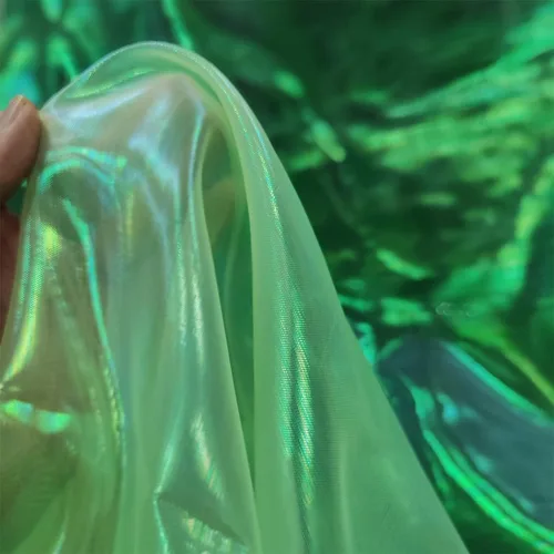 Miniatura 20 de Tela de encaje de organza con gradiente láser arcoíris mágico, tela de gasa holográfica iridescente para vestido de novia, cortina, fondo, fiesta