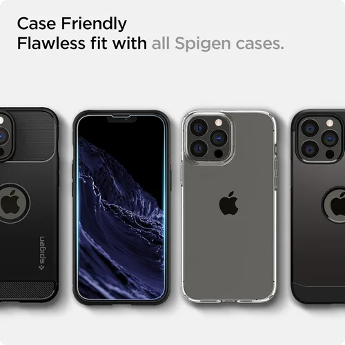 Miniatura 7 de Spigen Protector de pantalla de vidrio templado compatible con iPhone 14 Plus/iPhone 13 Pro Max, protección de sensor