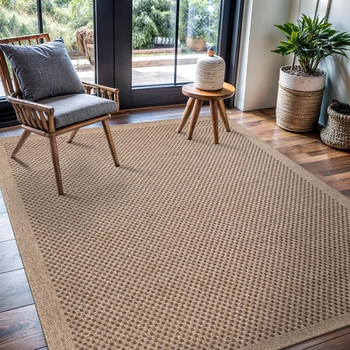 Miniatura 55 de CAMILSON Easy Alfombra de yute, 2 x 3 pulgadas, interiores y exteriores, fibra gris oscuro, para sala de estar, patio y cocina, diseño tejido