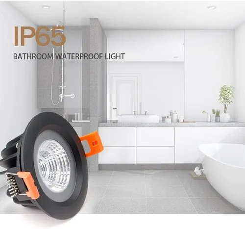 Miniatura 6 de LS-PRO Lámpara de techo empotrable LED de 3.5 pulgadas, 5 W, panel de aluminio delgado, lámpara de ducha resistente al óxido, IP65, impermeable