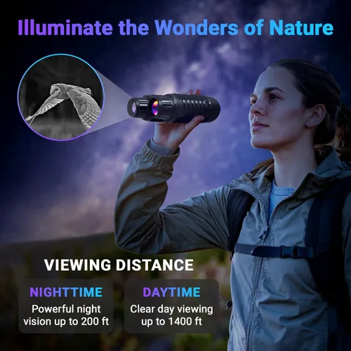 Miniatura 4 de Prismáticos de visión nocturna Pro mejorados, gafas de visión nocturna Ultra 4K con zoom digital 8X, pantalla de 3.2 pulgadas, tarjeta SD de 32 GB