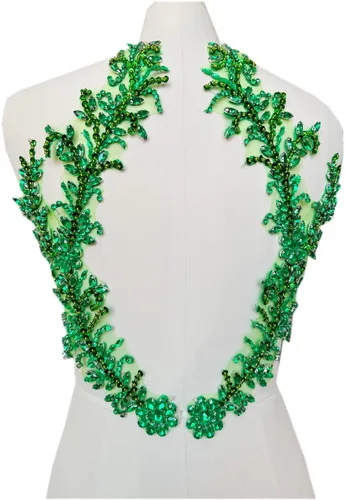 Miniatura 15 de Parches de encaje de piedras brillantes hechos a mano para coser a mano con cuentas y apliques para vestidos, accesorios DIY (AB claro)