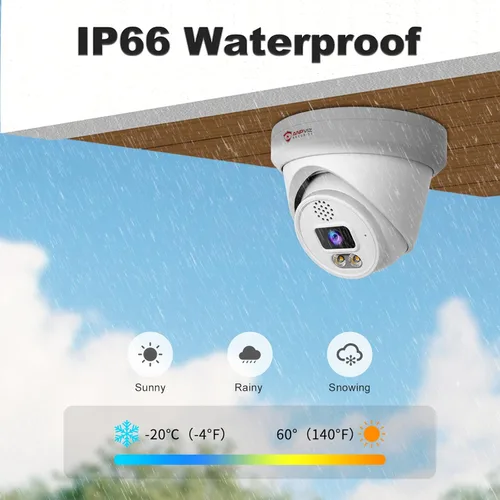 Miniatura 8 de Anpviz Cámara PoE IP 4K, cámara de seguridad PoE para exteriores con micrófono y altavoz incorporados, detección de vehículos humanos, visión