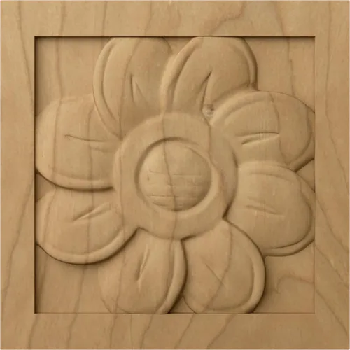 Miniatura 11 de Ekena Millwork ROS03X03X00SFCH Roseta cuadrada pequeña de girasol, 3 pulgadas de ancho x 3 pulgadas de alto x 5/8 pulgadas de largo, cereza