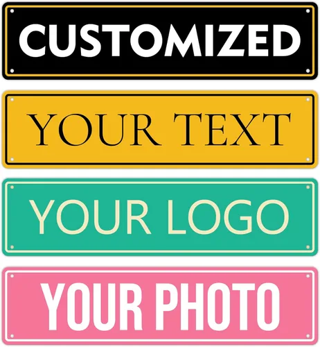 Letreros personalizados de metal para exteriores, 16 x 4, de aluminio, a prueba de óxido, intersección de peligro de entrada, estacionamiento,