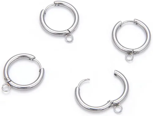 Adabele - 20 ganchos redondos de acero inoxidable quirúrgico de grado 316, hipoalergénicos, de 0.715 pulgadas, anillos abiertos (calibre de alambre