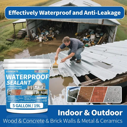 Miniatura 2 de LUVBOATE - Sellador impermeable líquido transparente de 5 galones, revestimiento impermeable transparente a base de agua, invisible reparador