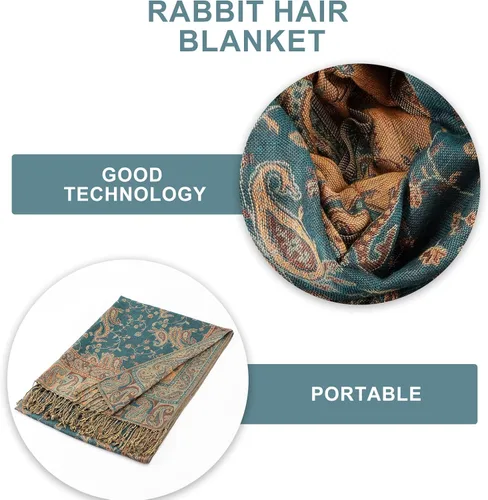 Miniatura 7 de MAOZAN Soft Silky Paisley Pashmina Scarf Reversible Wrap Shawl Tassel