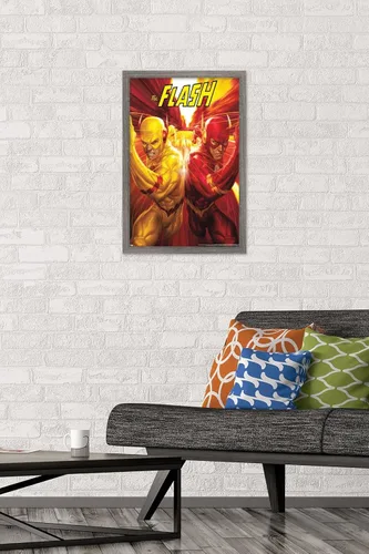 Miniatura 2 de Trends International DC Comics - The Flash and The Reverse Flash - Race Wall Poster, 14.725" x 22.375", Barnwood Framed Version