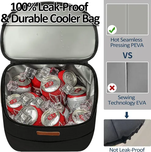 Miniatura 2 de Mochila Enfriadora de Camping para 30 Latas, Mochilas Enfriadoras Suaves Aisladas a Prueba de Fugas Bolsa Enfriadora de Viaje Impermeable Almuerzo
