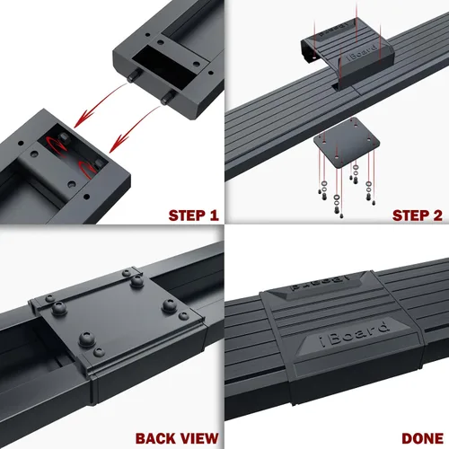 Miniatura 18 de APS Estribos de 6 pulgadas, color negro mate, compatibles con Chevy Express GMC Savana 1500 2500 3500 2003-2026 Van de tamaño completo de 3 puertas