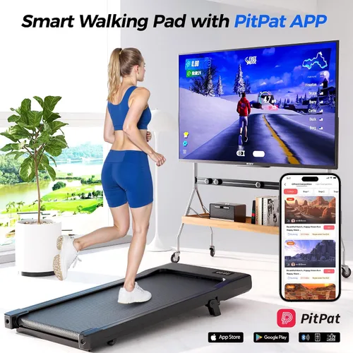 Miniatura 14 de SupeRun Walking Pad with Incline, 3 in 1 Under Desk Treadmill for Home/Office, 2.5 HP Quiet Portable Mini Treadmill with Remote & LED Display, 300
