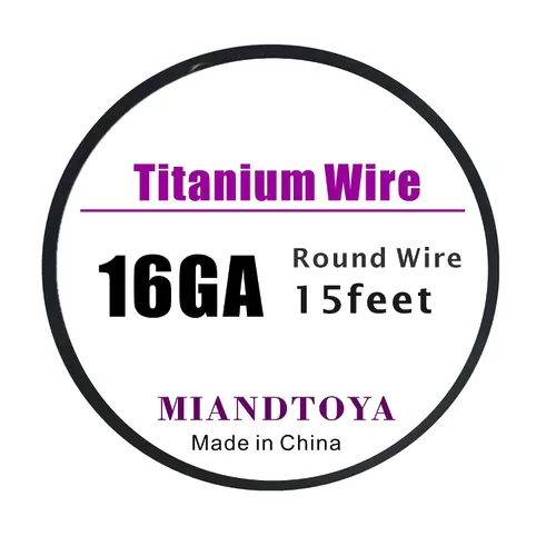 MIANDTOYA Alambre de titanio de 15 pies, calibre 16, 0.051 in, TA1, redondo, para fabricación de joyas, artesanías, laboratorio de soldadura