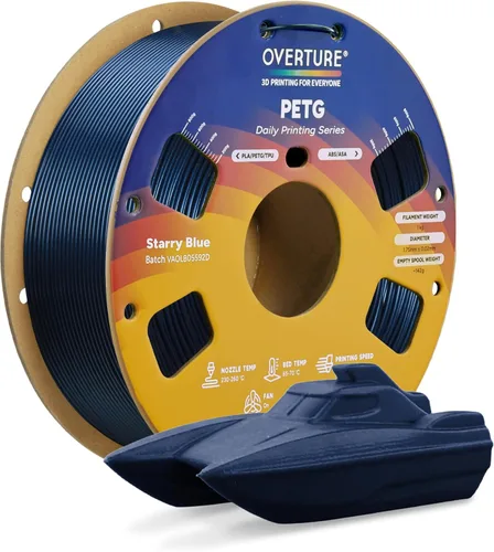 Miniatura 14 de OVERTURE - Filamento PETG de 1/16 de pulgada (1.75 mm) para impresora 3D y FDM, bien enrollado, duradero, carrete de 4.4 libras, dureza firme