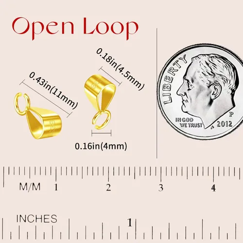 Miniatura 2 de OHINGLT Bails de Plata de Ley 925 para Fabricación de Joyas con Aro Abierto, Cierre de Colgante de Collar Deslizante, Clips de Pulsera con Cierre