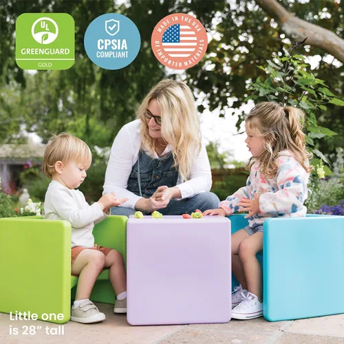 Miniatura 7 de ECR4Kids Tri-Me 3 en 1 silla cubo, muebles para niños, color morado claro Púrpura claro
