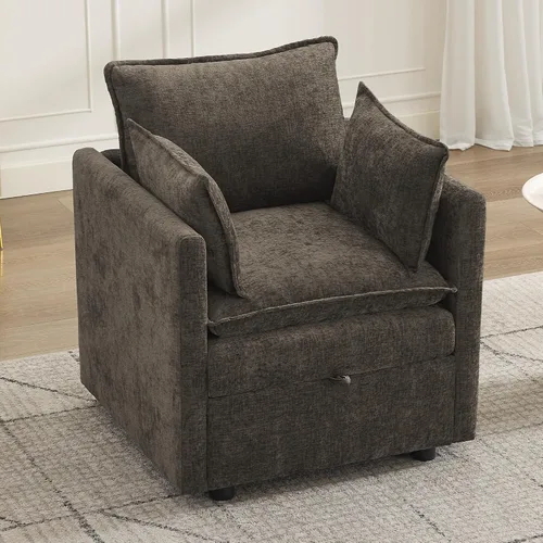 Miniatura 19 de Otomana cuadrada grande de 27 pulgadas con almacenamiento, reposapiés tapizado moderno con patas antideslizantes para sofá, mesa de café, sala