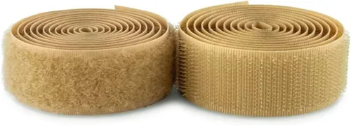 Cinta de velcro para coser de 3/4 pulgadas de ancho, color beige, no adhesiva, 1 yarda de longitud, cinta de nailon color bronceado, juego de