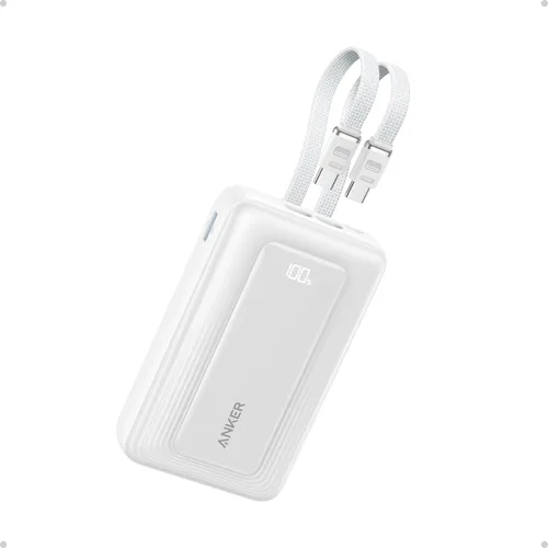 Miniatura 14 de Anker Zolo - Banco de energía (versión actualizada 2025), carga rápida máxima de 45 W, batería de 20,000 mAh, cables USB-C integrados duales, puerto