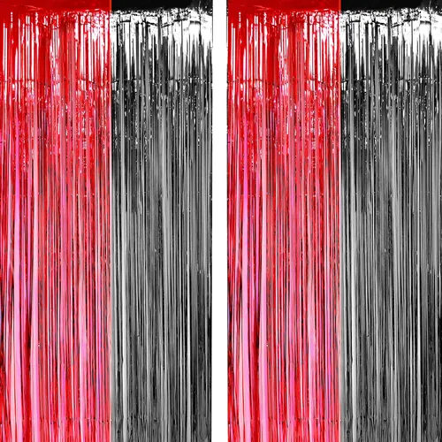 Viva Las Vegas - Cortinas de flecos de papel de aluminio para fiesta de casino - Viva Las Vegas Game Night Birthday Photo Backdrops Backdrops