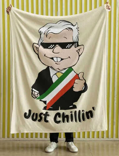 Miniatura 5 de MEXICANDOO AMLO - Manta de terciopelo con estampado de dibujos animados Amlito en un lado, manta ligera de felpa (Frazada de AMLO Cobija), tamaño 50