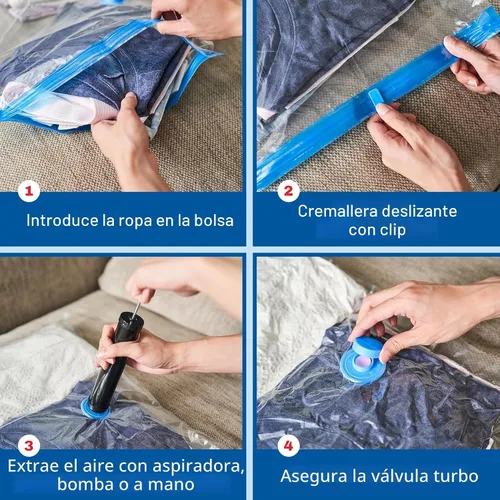 Miniatura 2 de Spacesaver - Bolsas de almacenamiento al vacío - Para ropa, edredones, mantas, ropa de cama - Sello de compresión para almacenamiento en armarios +