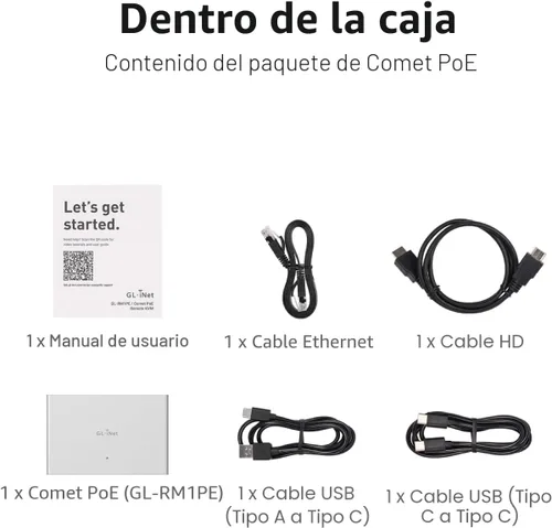 Miniatura 7 de GL.iNet Comet PoE (GL-RM1PE) Control Remoto KVM a Través de Internet - Opción de Doble Alimentación PoE/Type - C 4K@30Hz, 32GB EMMC, Soporte